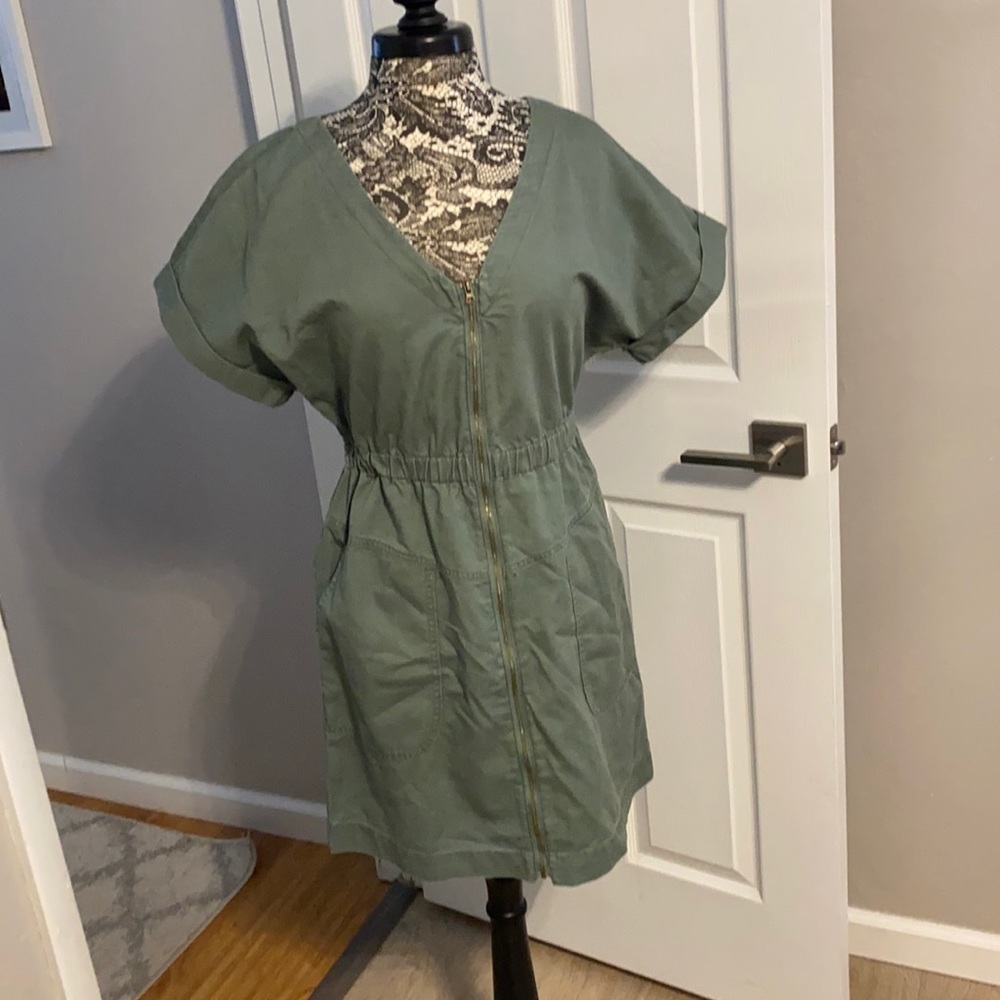 Army green casual dress